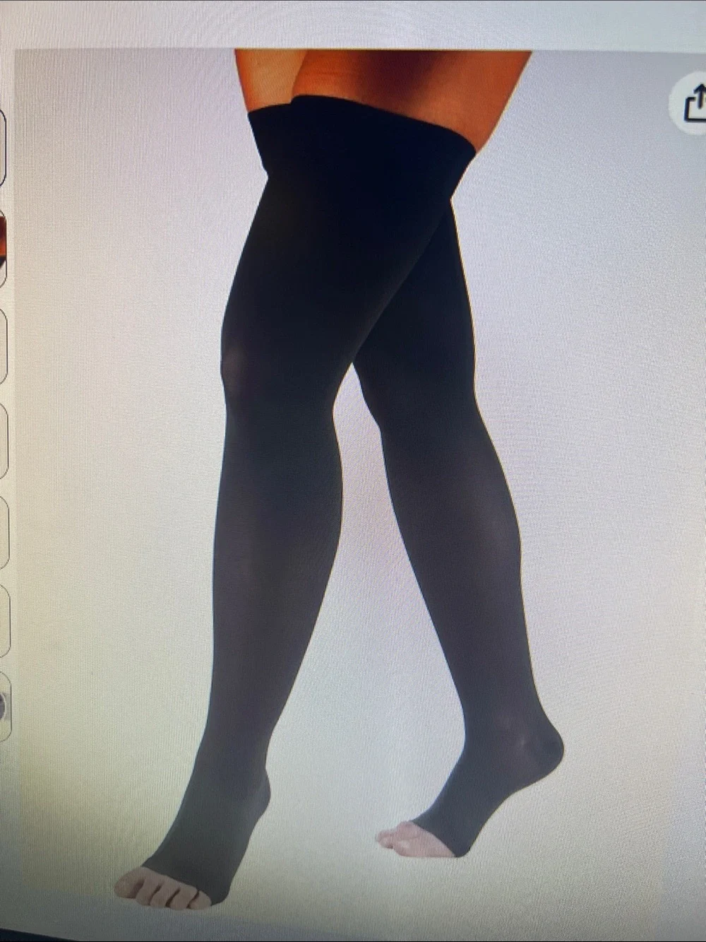 TruForm Medical Compression Thigh High Stockings in Black
